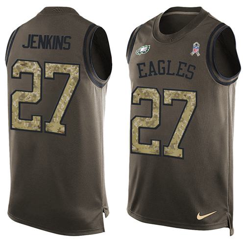 Nike Eagles #27 Malcolm Jenkins Green Men's Stitched NFL Limited Salute To Service Tank Top Jersey - Click Image to Close